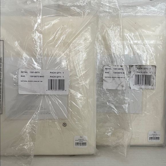 2 Restoration Hardware BELGIAN SHEER LINEN DRAPERY PANELS 50x108 Natural White - Picture 4 of 8